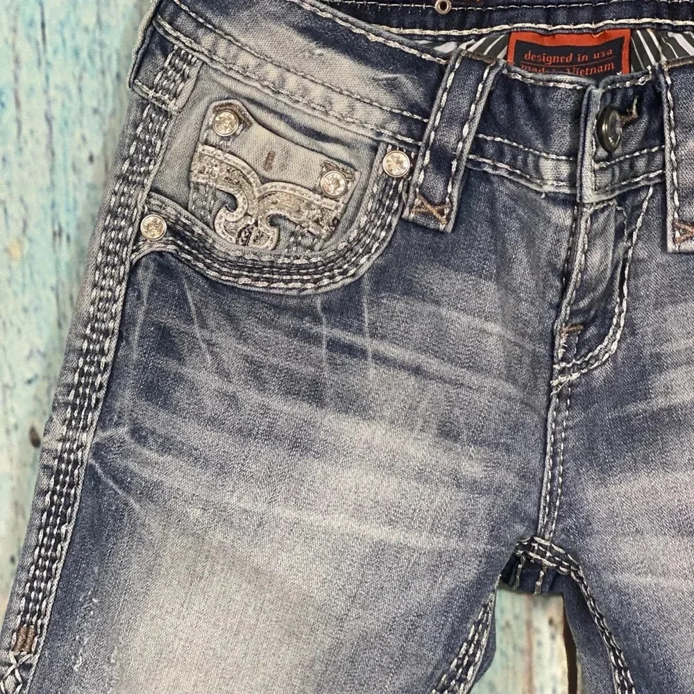 ROCK REVIVAL NWT Barbila Straight Embellished Jeans - Picture 13 of 16